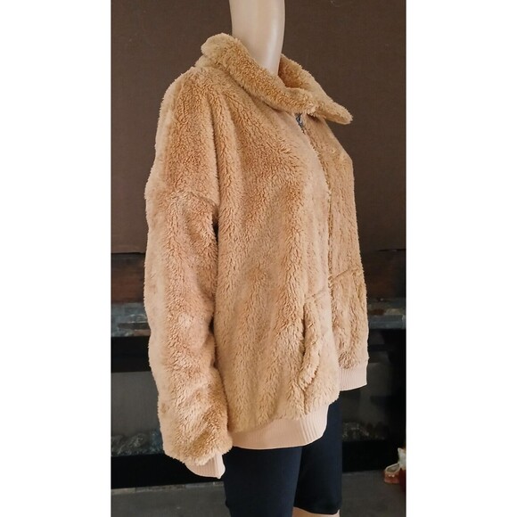 Socialite Curve Jackets & Blazers - Socialite Curve Women's 1X Sherpa Teddy Bear Jacket Brown Fluffy Soft Comfy Cozy